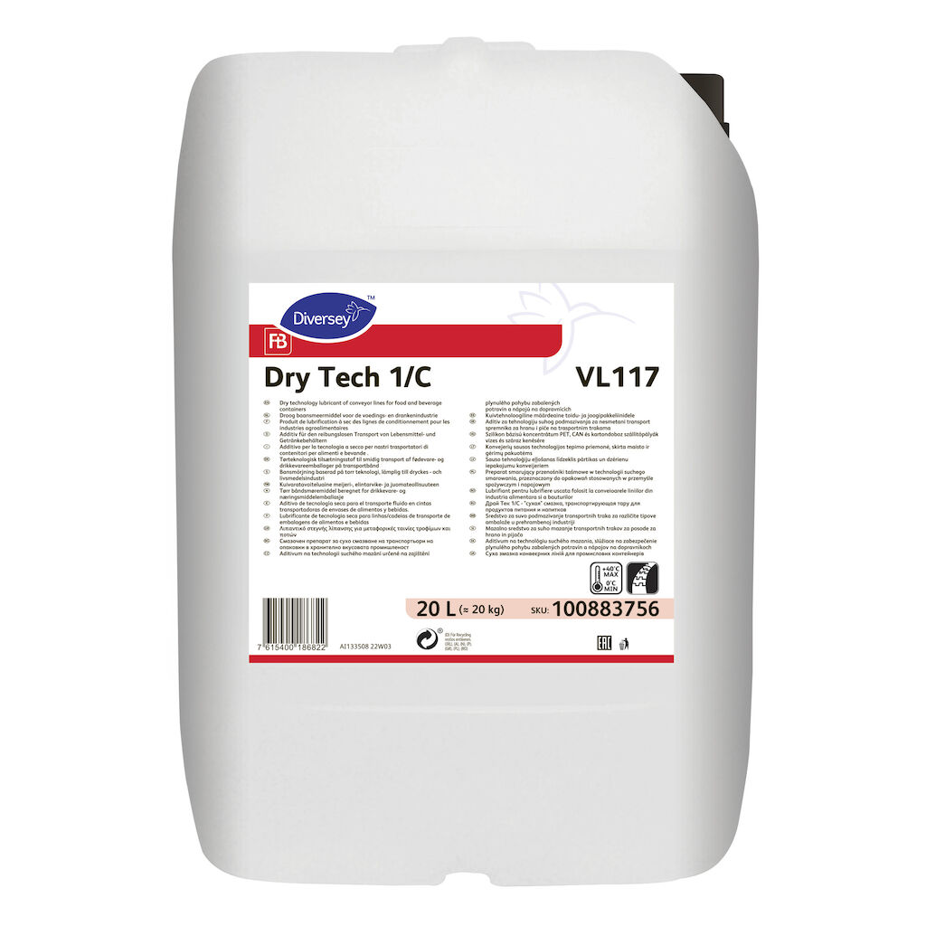 Dry Tech 1/C VL117 20L - Kuivaratavoiteluaine meijeri-, elintarvike- ja juomateollisuuteen